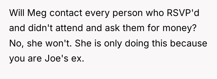 Will Meg contact every person who RSVP'd and didn't attend...
