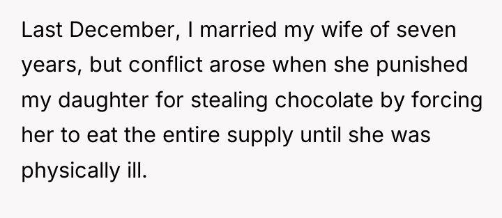 Last December, I married my wife of seven years, but...