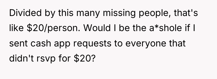 Divided by this many missing people, that's like $20/person. Would...