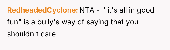 RedheadedCyclone NTA - " it's all in good fun" is...