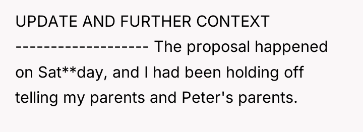 UPDATE AND FURTHER CONTEXT ------------------- The proposal happened on Sat**day,...