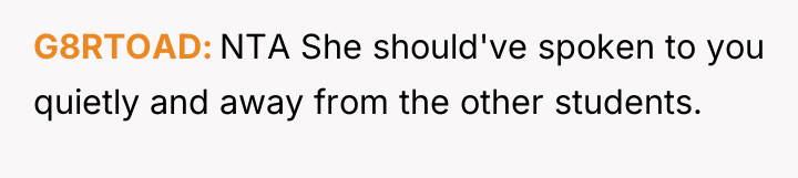 G8RTOAD NTA She should've spoken to you quietly and away...
