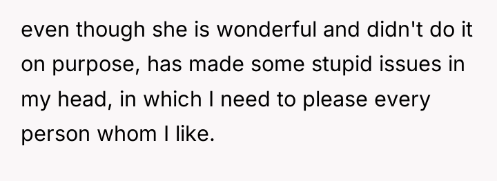 even though she is wonderful and didn't do it on...