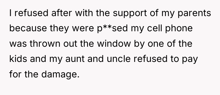 I refused after with the support of my parents because...