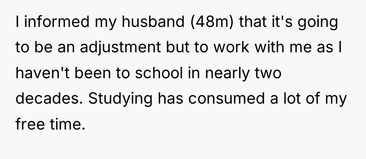 I informed my husband (48m) that it's going to be...