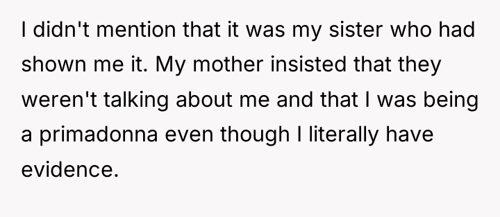 I didn't mention that it was my sister who had...