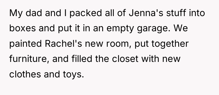 My dad and I packed all of Jenna's stuff into...