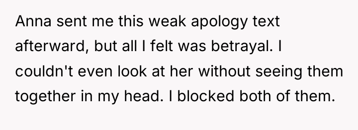 Anna sent me this weak apology text afterward, but all...