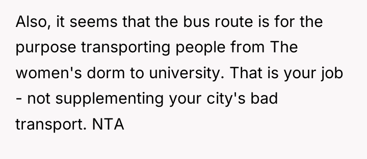 Also, it seems that the bus route is for the...