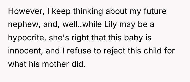 However, I keep thinking about my future nephew, and, well..while...
