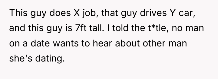 This guy does X job, that guy drives Y car,...