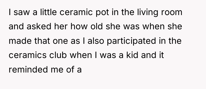 I saw a little ceramic pot in the living room...