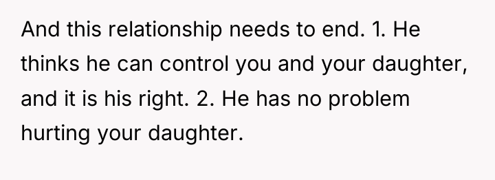 And this relationship needs to end. 1. He thinks he...