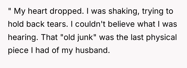 " My heart dropped. I was shaking, trying to hold...