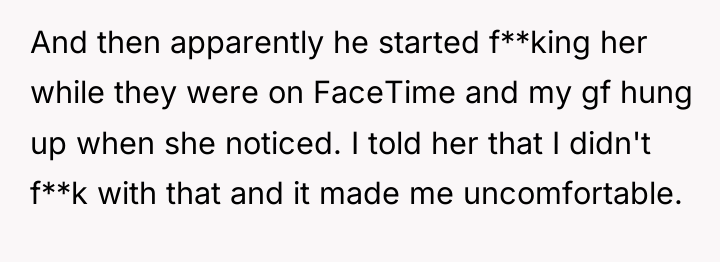 And then apparently he started f**king her while they were...
