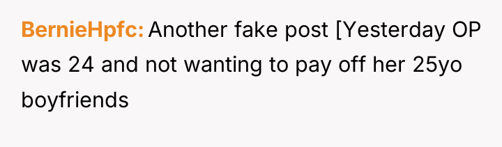 BernieHpfc Another fake post [Yesterday OP was 24 and not...