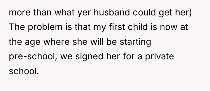 more than what yer husband could get her) The problem...