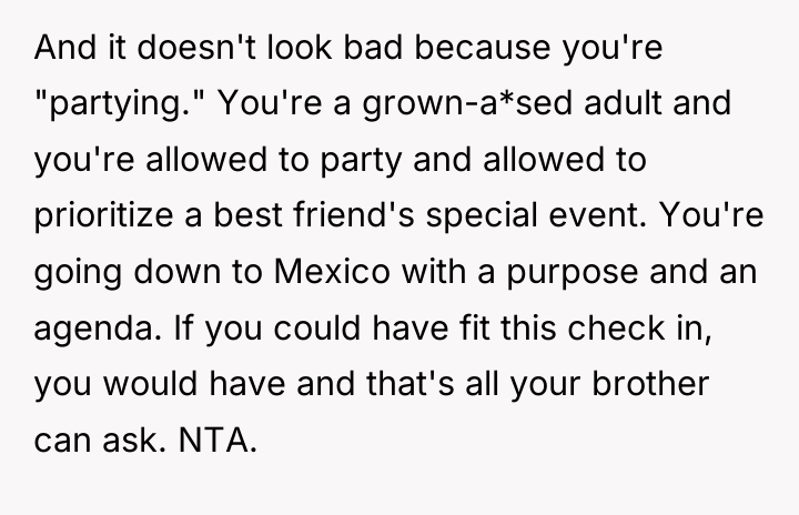 And it doesn't look bad because you're "partying." You're a...