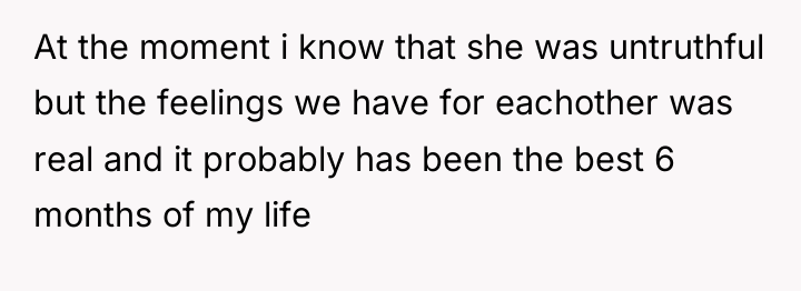 At the moment i know that she was untruthful but...