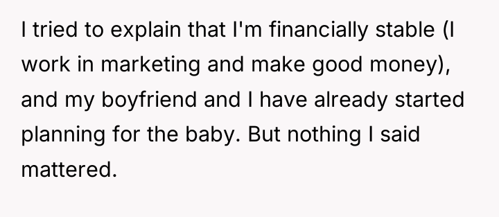 I tried to explain that I'm financially stable (I work...