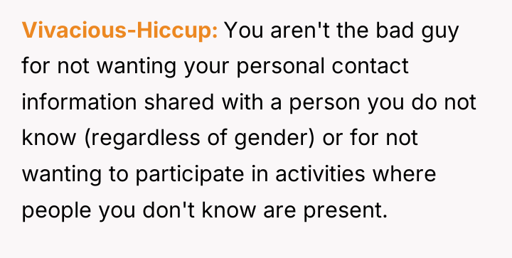 Vivacious-Hiccup You aren't the bad guy for not wanting your...