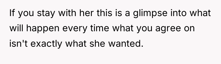 If you stay with her this is a glimpse into...