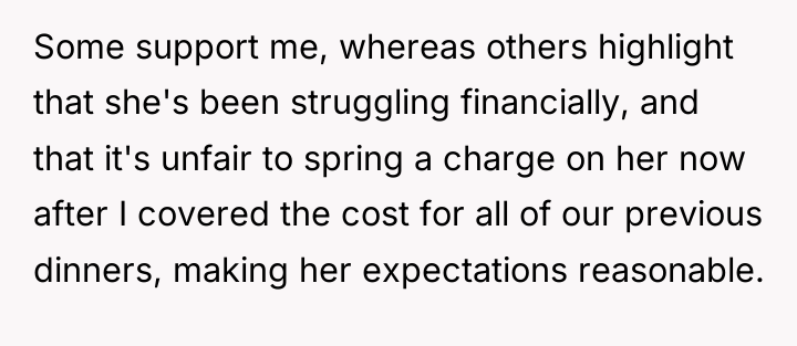 Some support me, whereas others highlight that she's been struggling...