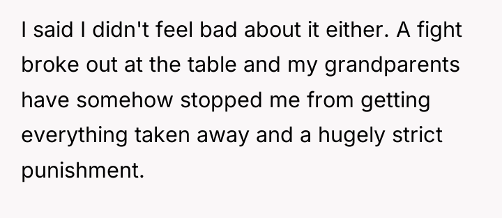 I said I didn't feel bad about it either. A...