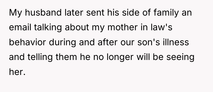 My husband later sent his side of family an email...