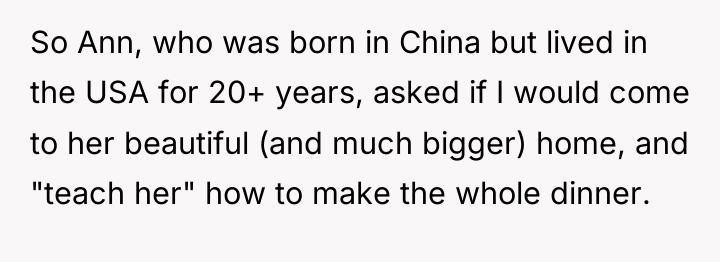 So Ann, who was born in China but lived in...
