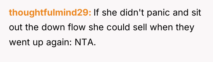 thoughtfulmind29 If she didn't panic and sit out the down...