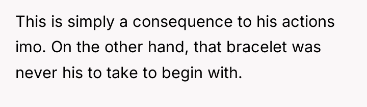 This is simply a consequence to his actions imo. On...