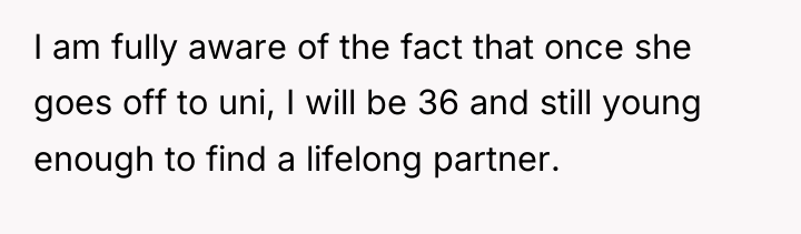 I am fully aware of the fact that once she...