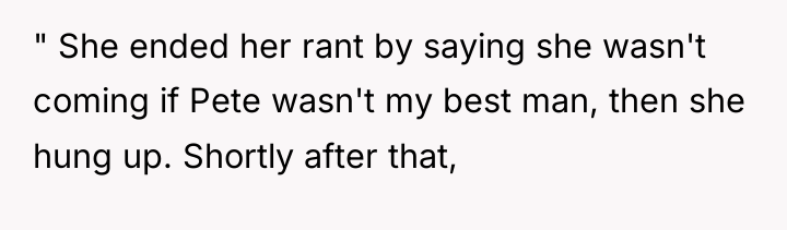 " She ended her rant by saying she wasn't coming...