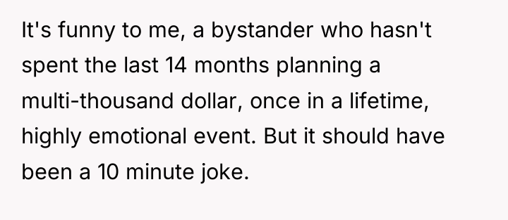 It's funny to me, a bystander who hasn't spent the...
