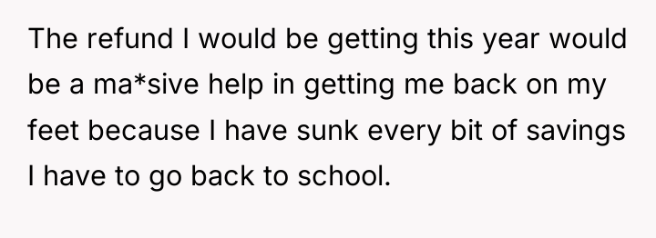 The refund I would be getting this year would be...