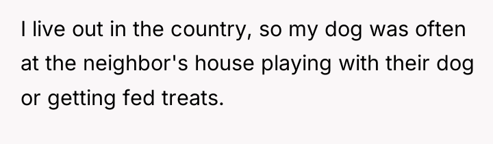 I live out in the country, so my dog was...