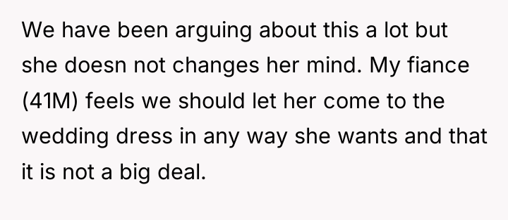 We have been arguing about this a lot but she...
