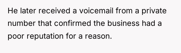 He later received a voicemail from a private number that...