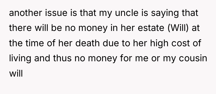 another issue is that my uncle is saying that there...