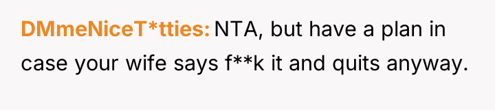 DMmeNiceT*tties NTA, but have a plan in case your wife...