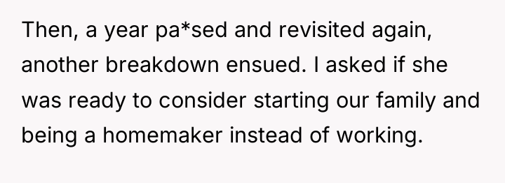 Then, a year pa*sed and revisited again, another breakdown ensued....