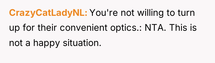 CrazyCatLadyNL You're not willing to turn up for their convenient...