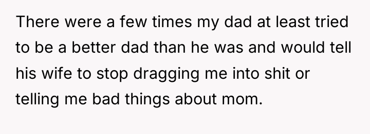 There were a few times my dad at least tried...