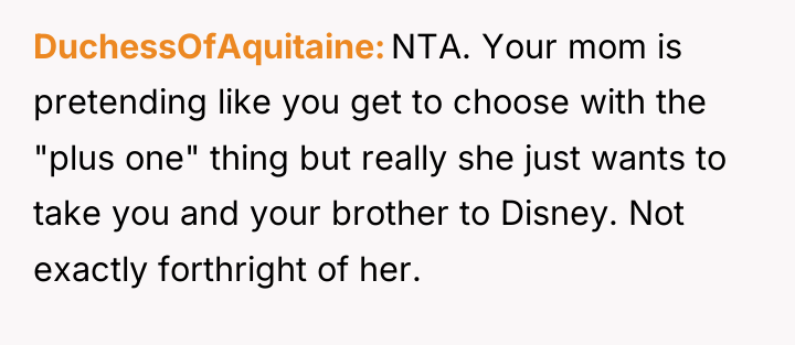 DuchessOfAquitaine NTA. Your mom is pretending like you get to...
