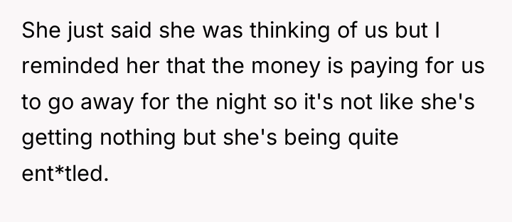 She just said she was thinking of us but I...