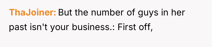 ThaJoiner But the number of guys in her past isn't...