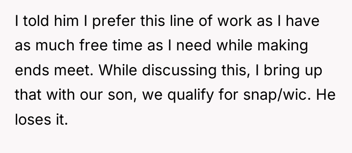 I told him I prefer this line of work as...