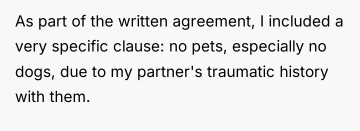 As part of the written agreement, I included a very...