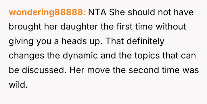 wondering88888 NTA She should not have brought her daughter the...